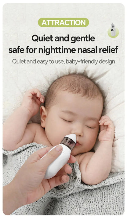 Electric Baby Nasal Aspirator - Rechargeable Nose Cleaner for Congestion Relief