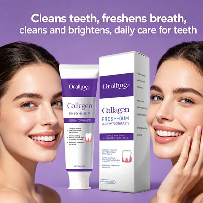 Collagen Purple Toothpaste for Teeth Whitening, Deep Cleaning & Fresh Breath