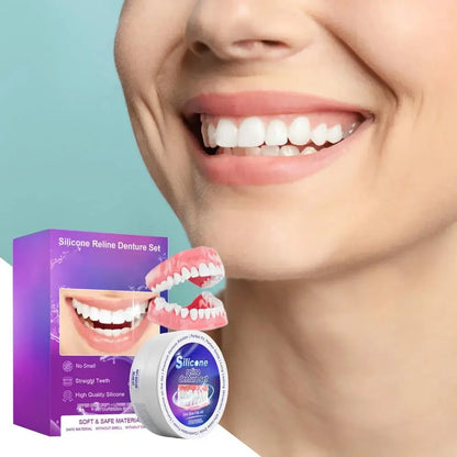 Silicone Denture Reliner Kit - Comfortable Temporary Teeth Whitening & Fit Set