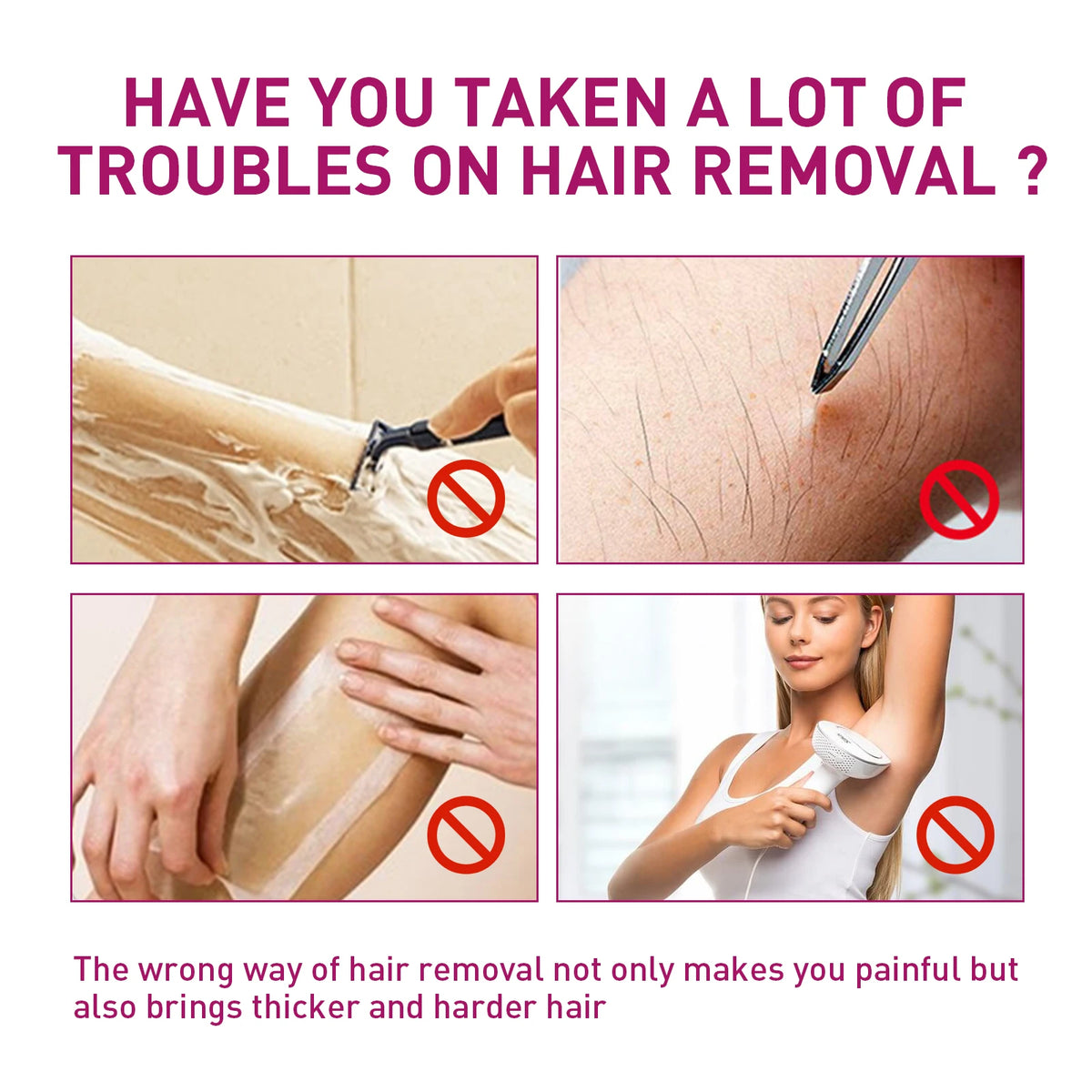 Painless Hair Removal Cream for Men & Women - Fast-Acting Gentle Depilatory