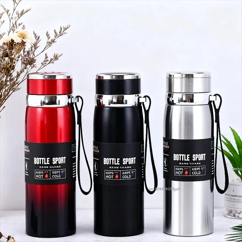 Insulated Stainless Steel Vacuum Flask - 800ml/1000ml Thermal Water Bottle