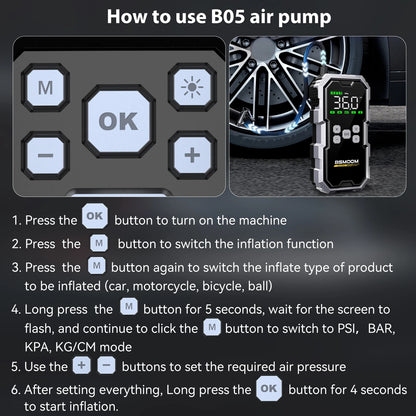 6000A Car Jump Starter with 150PSI Air Compressor & Power Bank