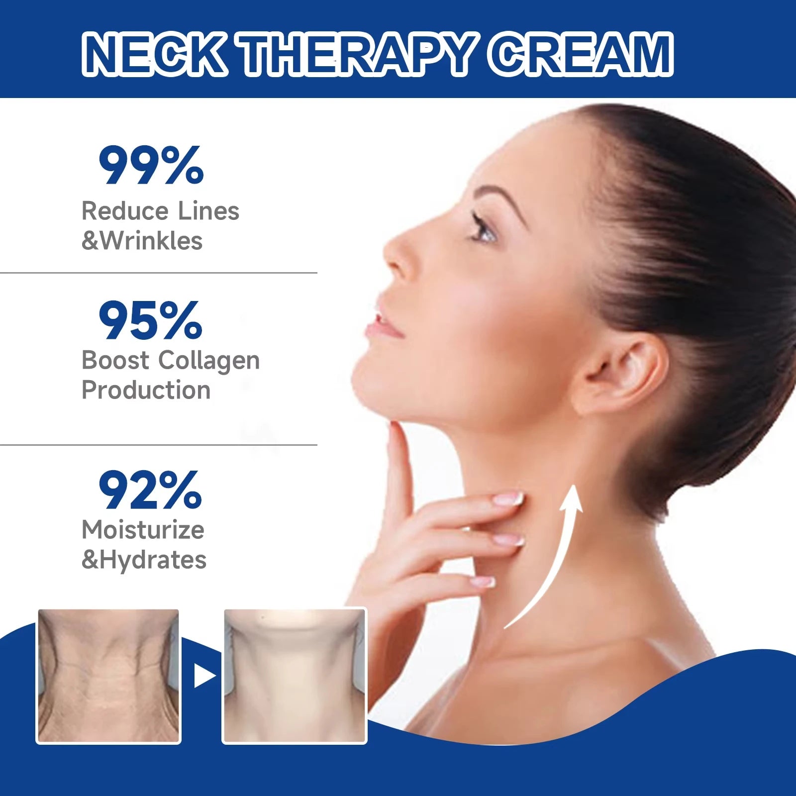 Neck Firming & Tightening Collagen Cream - Anti-Aging Face & Chin Sculpting Care - 3