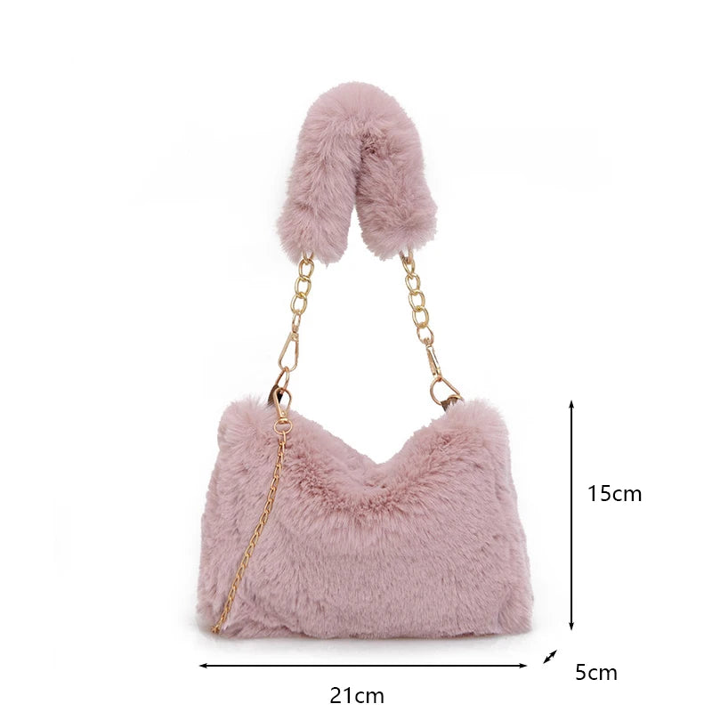 Luxury Plush Chain Crossbody