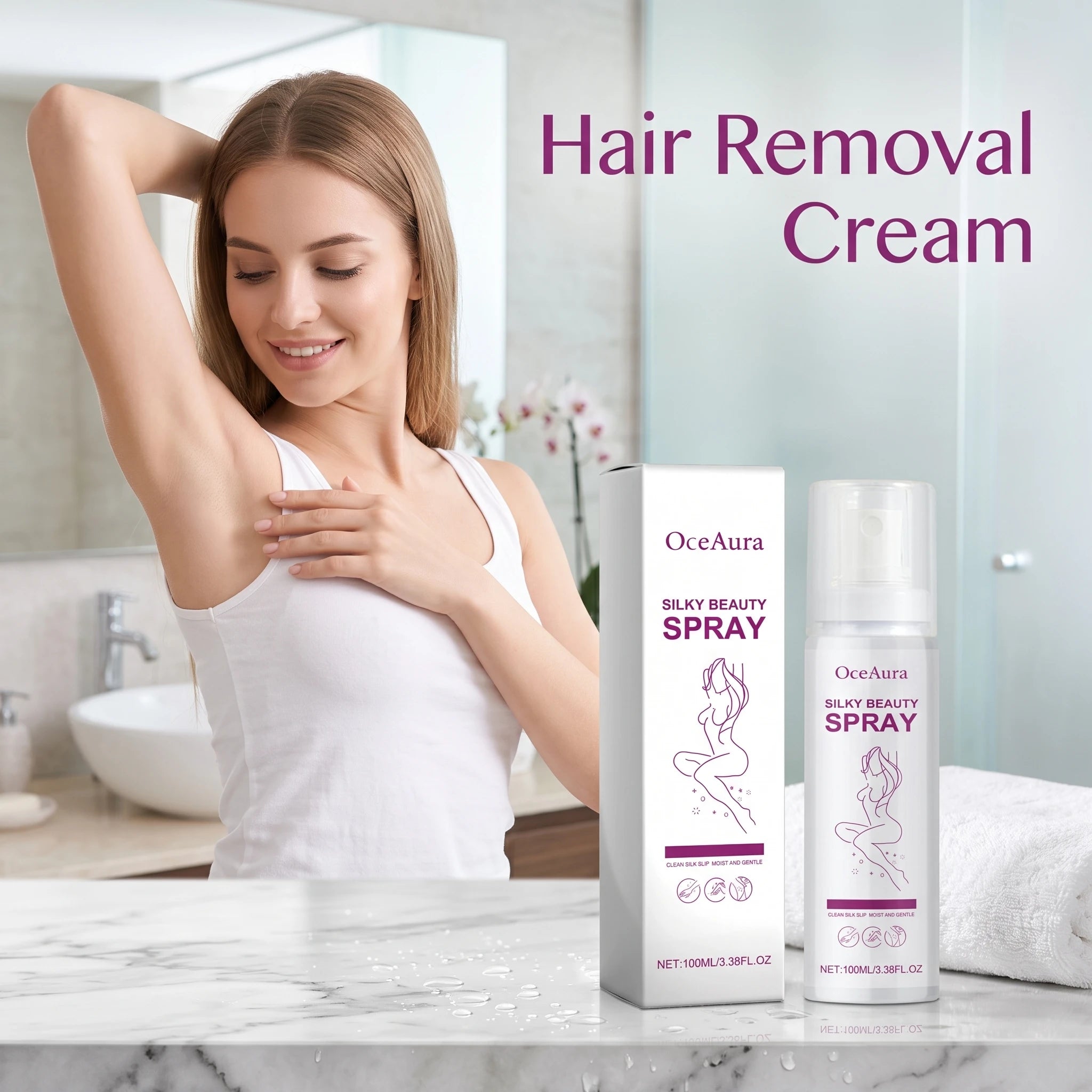 Silky Beauty Hair Removal Spray - Painless Depilatory Mousse for Smooth Skin - 3
