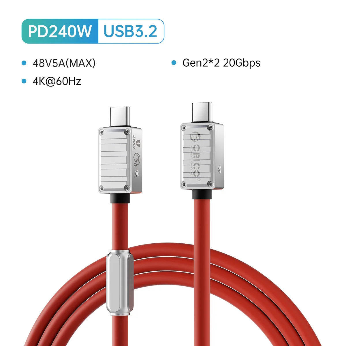 ORICO 240W USB4 Cable - 40Gbps Data, 8K Video & Fast PD Charging - 28