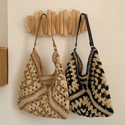 Luxury Woven Straw Beach Bag