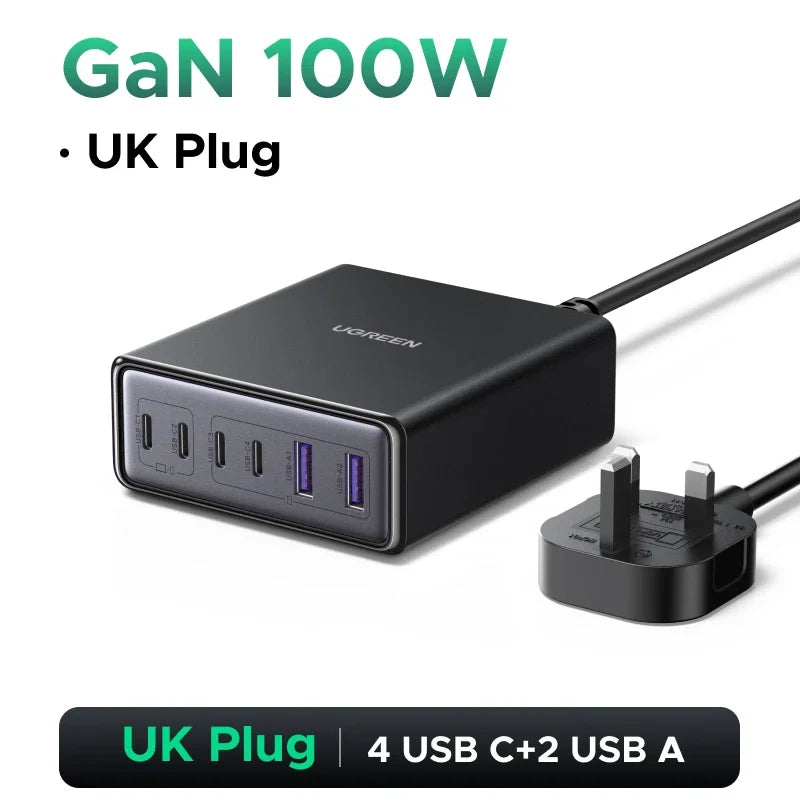 UGREEN 65W GaN Fast Charger 5-in-1 USB-C Desktop Power Adapter - 35