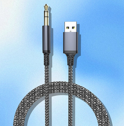 USB to 3.5mm Aux Audio Cable - Male to Male Stereo Adapter for Car & PC