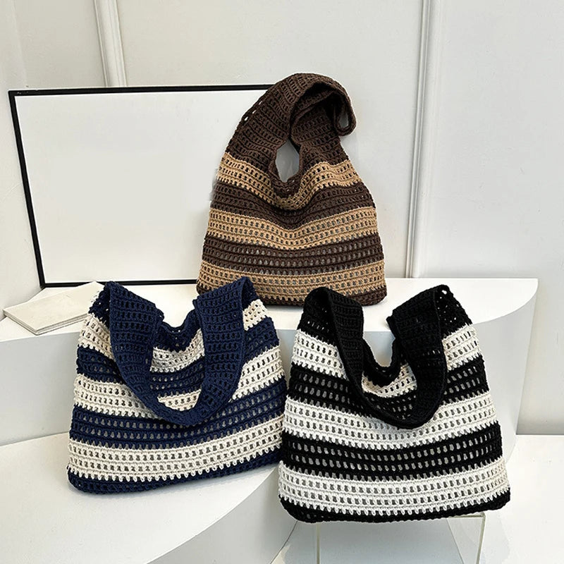 Luxury Aesthetic Knitted Tote