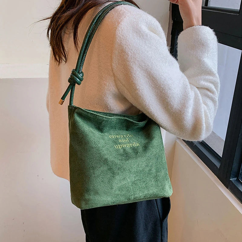 Luxury Retro Suede Shoulder Bag