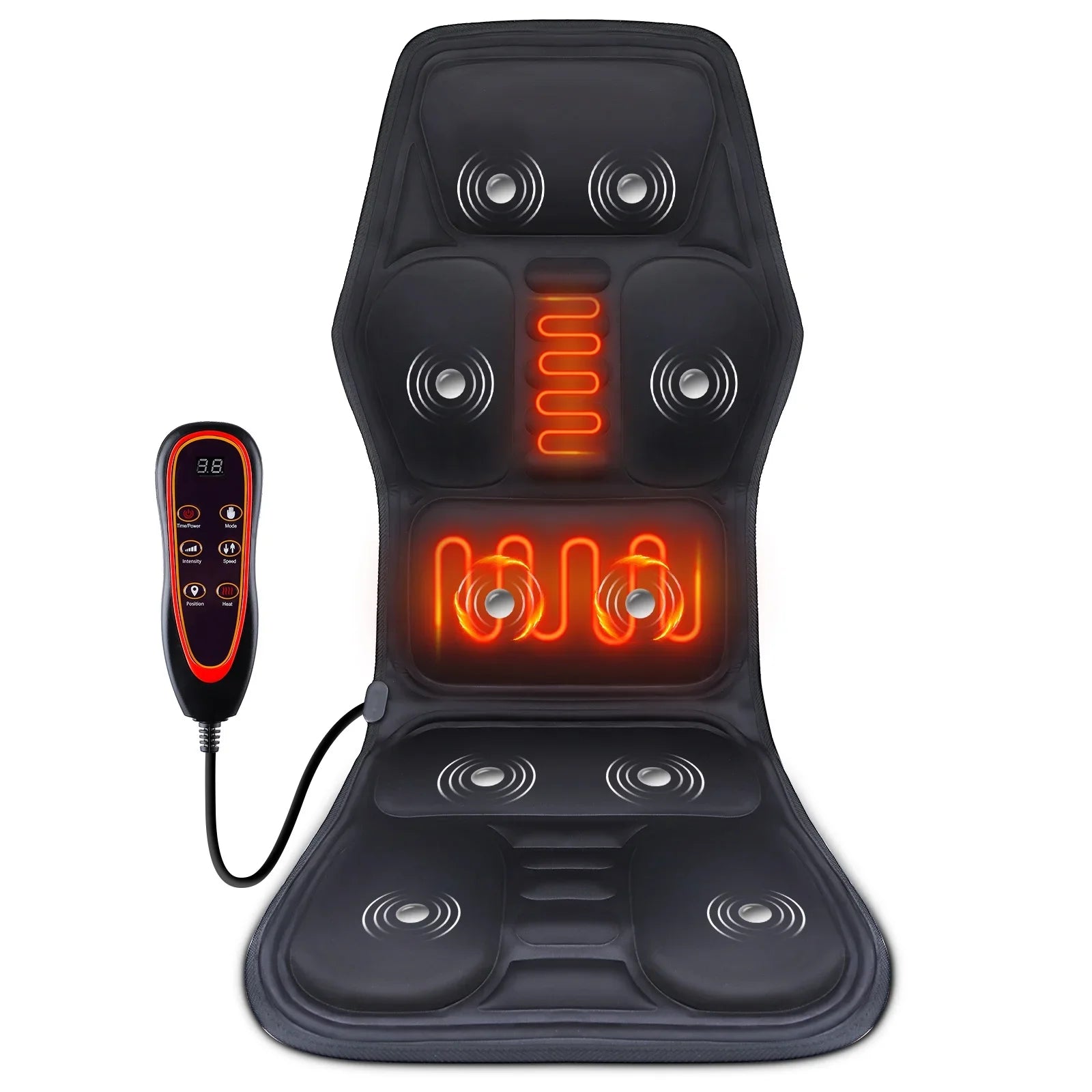 Electric Full-Body Vibrating Massage Chair Cushion with Soothing Heat Therapy - 1