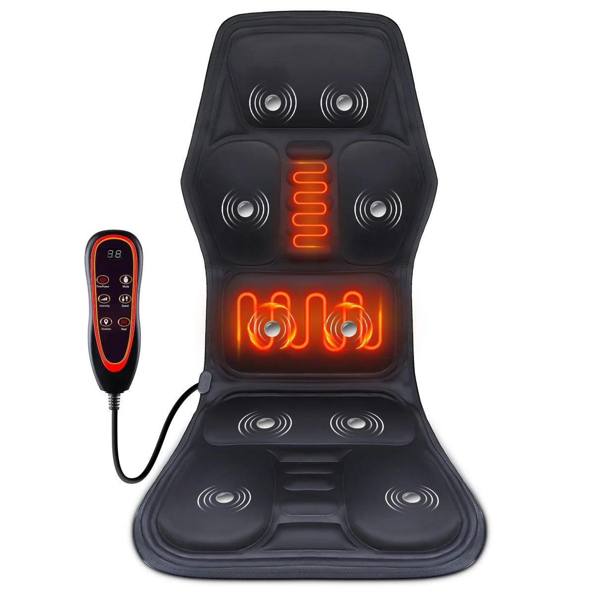 Electric Full-Body Vibrating Massage Chair Cushion with Soothing Heat Therapy
