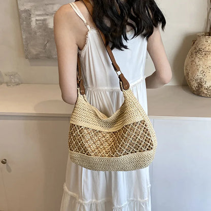 Luxury Woven Straw Beach Tote