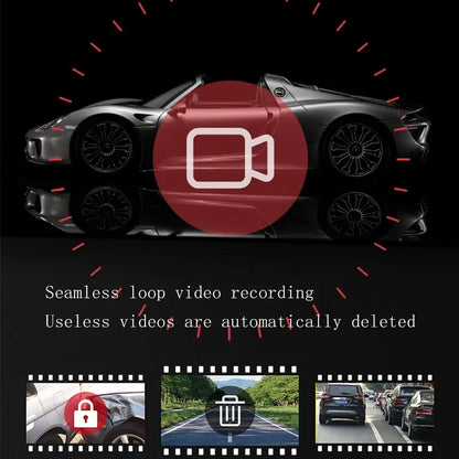 Dual Lens Rearview Mirror Dash Cam - HD 1080P Night Vision Car Recorder