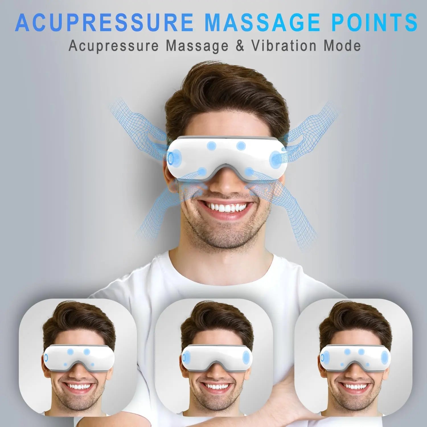 Smart Air Pressure Eye Massager with Heat & Vibration for Stress Relief - 2