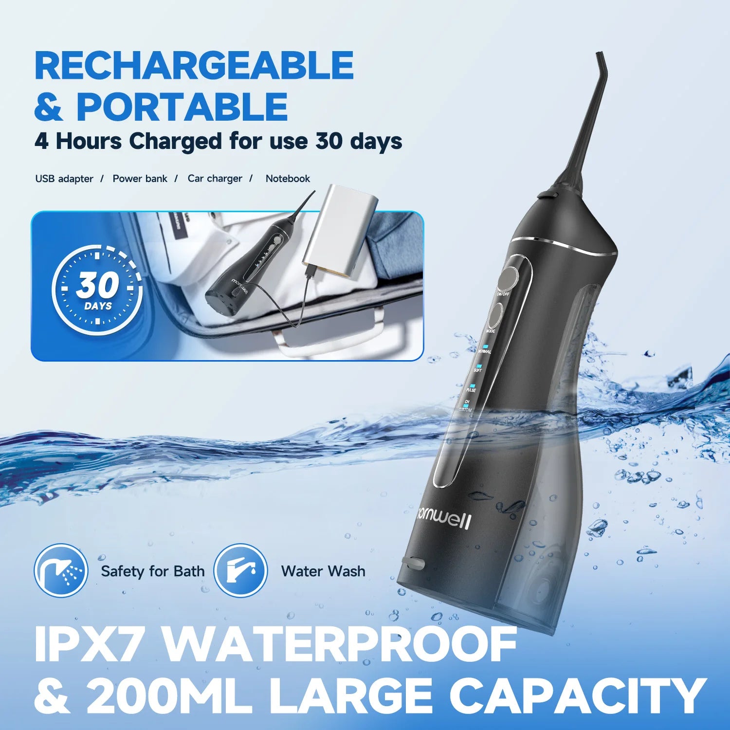 Cordless Water Flosser for Teeth Deep Cleaning & Gum Health - 6