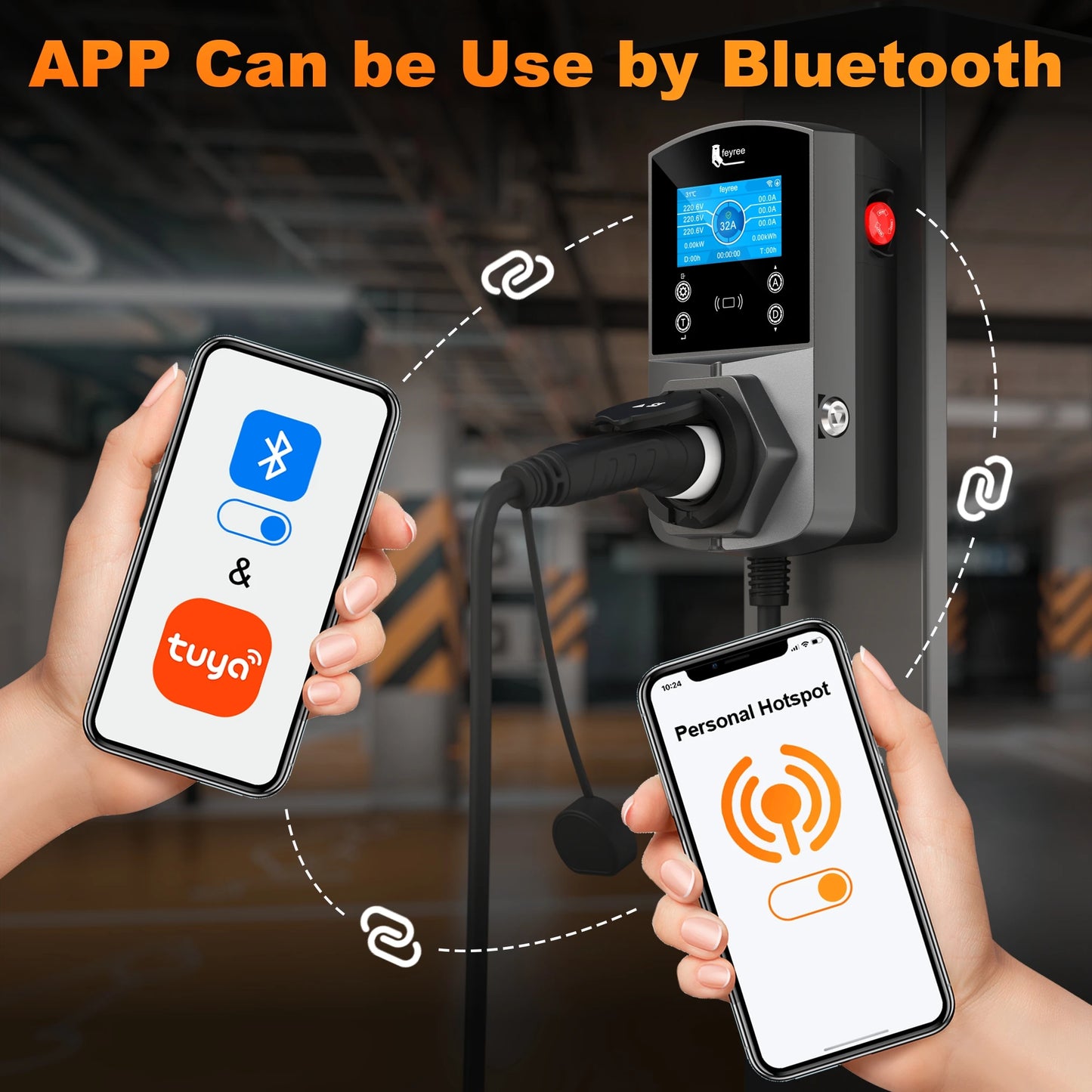 22KW Smart EV Wallbox Charger - WiFi App Control & Weatherproof EVSE