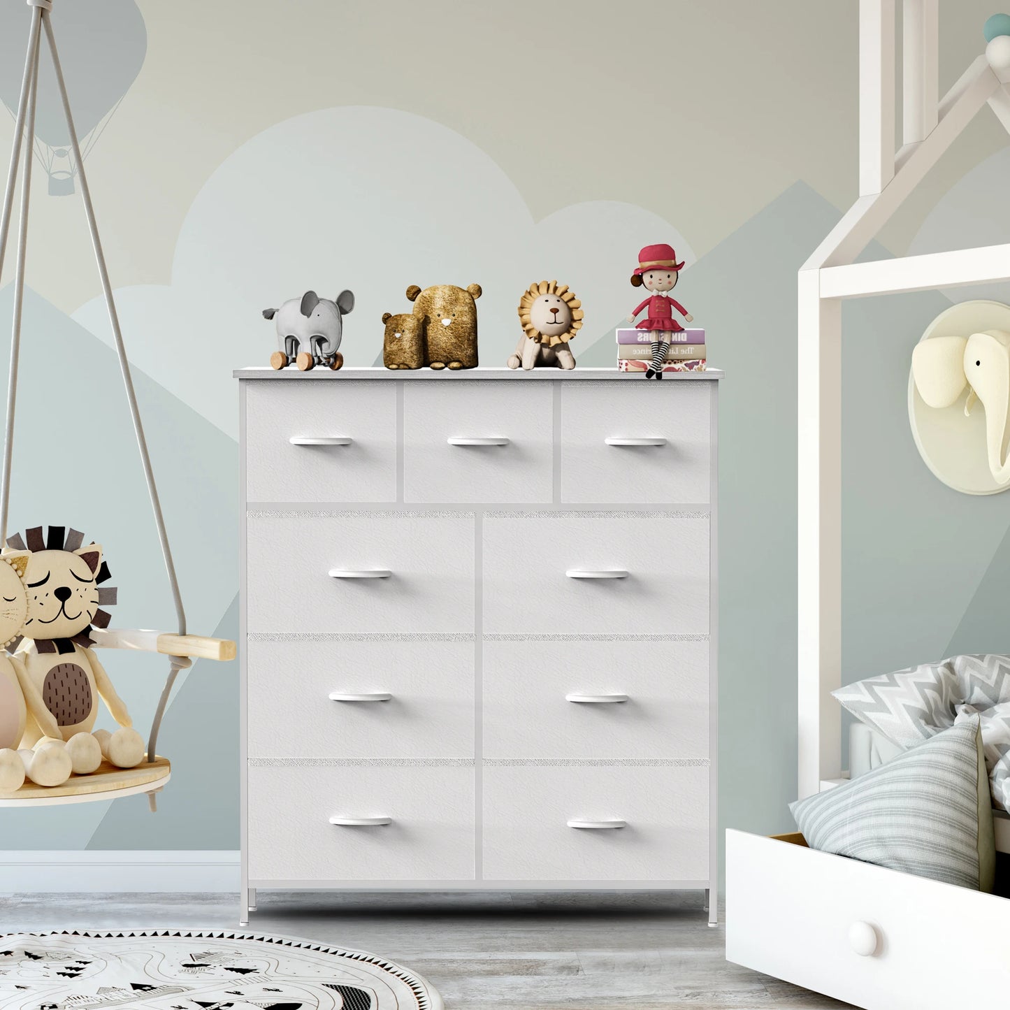 9-Drawer Fabric Dresser Storage Organizer for Bedroom & Nursery