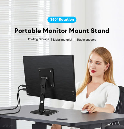 Rotating VESA Monitor Stand - Adjustable Portable Desk Mount Holder