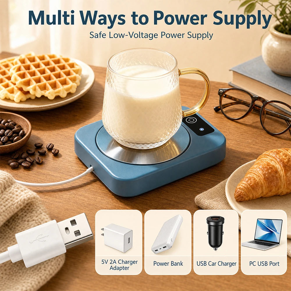 Electric Mug Warmer Mat - Constant Temperature Coffee & Tea Cup Heating Coaster