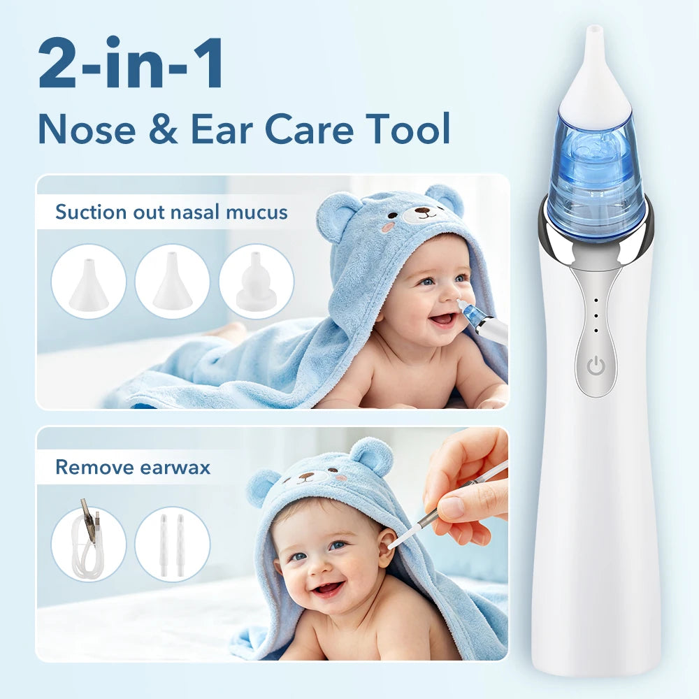 Electric Baby Nasal Aspirator & Ear Wax Removal Vacuum Cleaner Kit