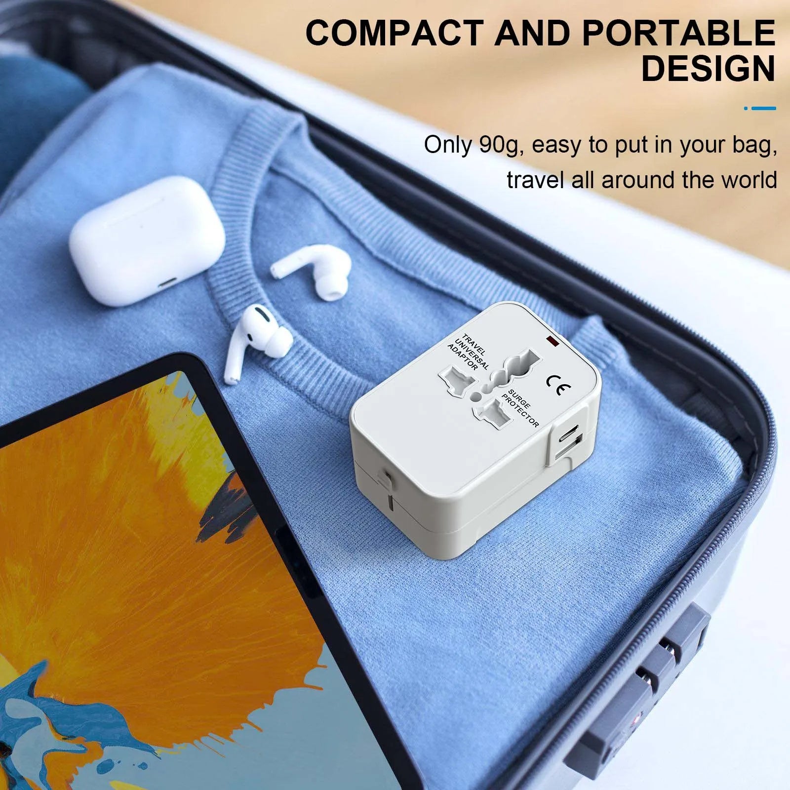 Universal All-in-One Travel Adapter with USB-C for Over 224 Countries - 6