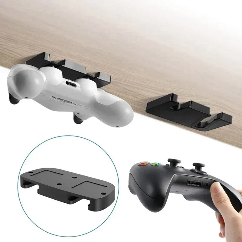 Under-Desk Controller Hanger Mount for PS5/PS4 - Adhesive Gamepad Hook - 6