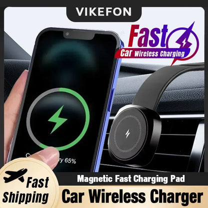 Magnetic Wireless Car Charger for iPhone 16 15 14 13 12 - 15W Fast Mount