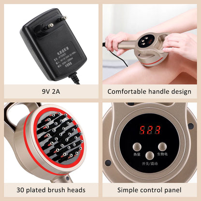 Electric Microcurrent Meridian Brush – Heated Lymphatic & Body Sculpting Massager