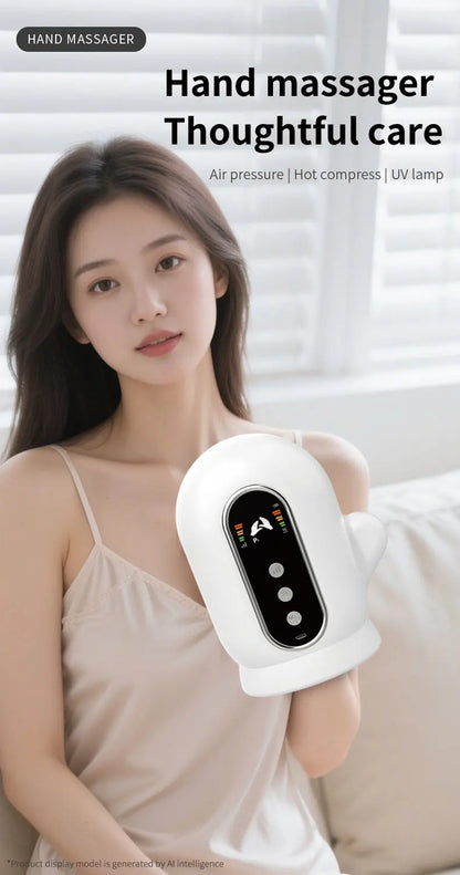 Electric Hand Massager with Air Compression, Heat Therapy & UV Sterilization