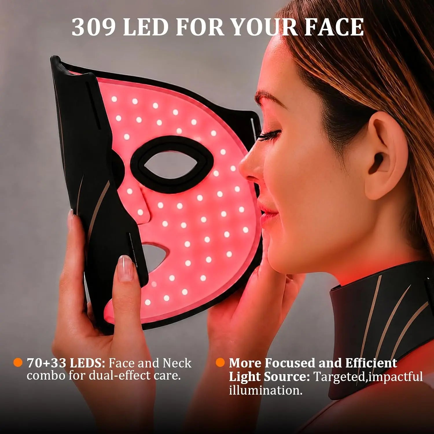 7-Color LED Light Therapy Face and Neck Mask for Skin Rejuvenation - 8