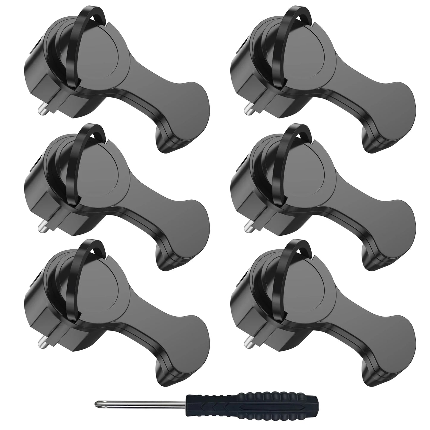 Space-Saving European Flat Plug Adapter with Foldable Handle - 4 Pack