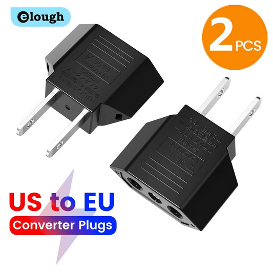 US to EU Travel Plug Adapter - Compact & Safe Universal Power Converter