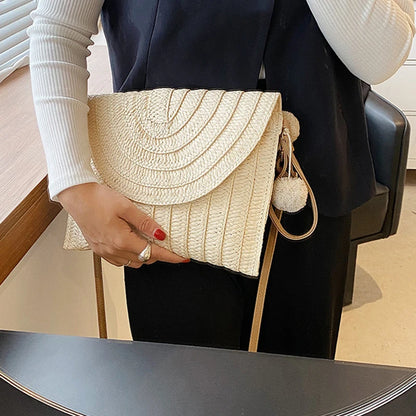 Luxury Woven Summer Straw Clutch