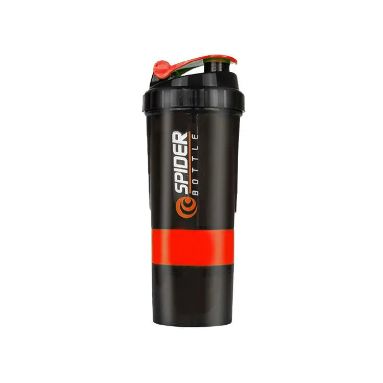 3-Layer Portable Protein Shaker Bottle - Leak-Proof Gym Mixing Cup