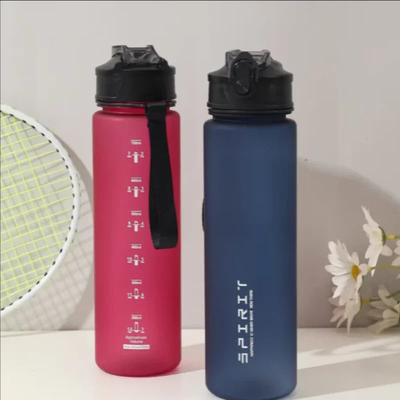 750ml Leak-Proof Sports Water Bottle with Straw & Carrying Handle