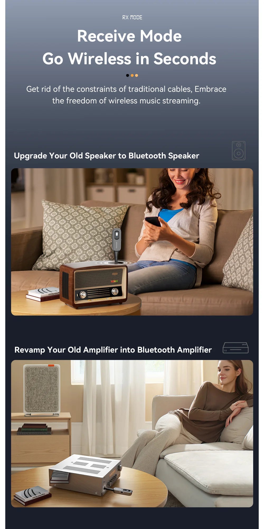 Essager 2-in-1 Bluetooth 5.1 Transmitter & Receiver for TV, Car & Audio