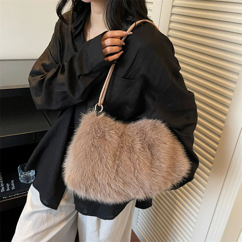 Luxury Plush Fur Shoulder Bag