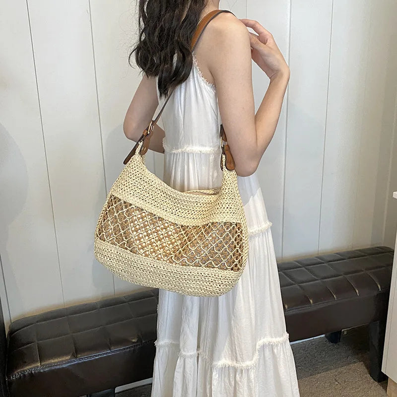 Luxury Woven Straw Beach Tote