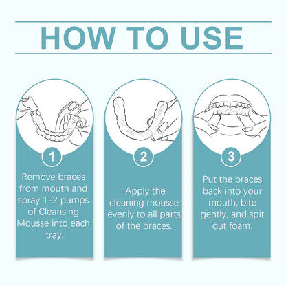 Aligner and Retainer Cleaning Foam Mousse with Whitening Effect