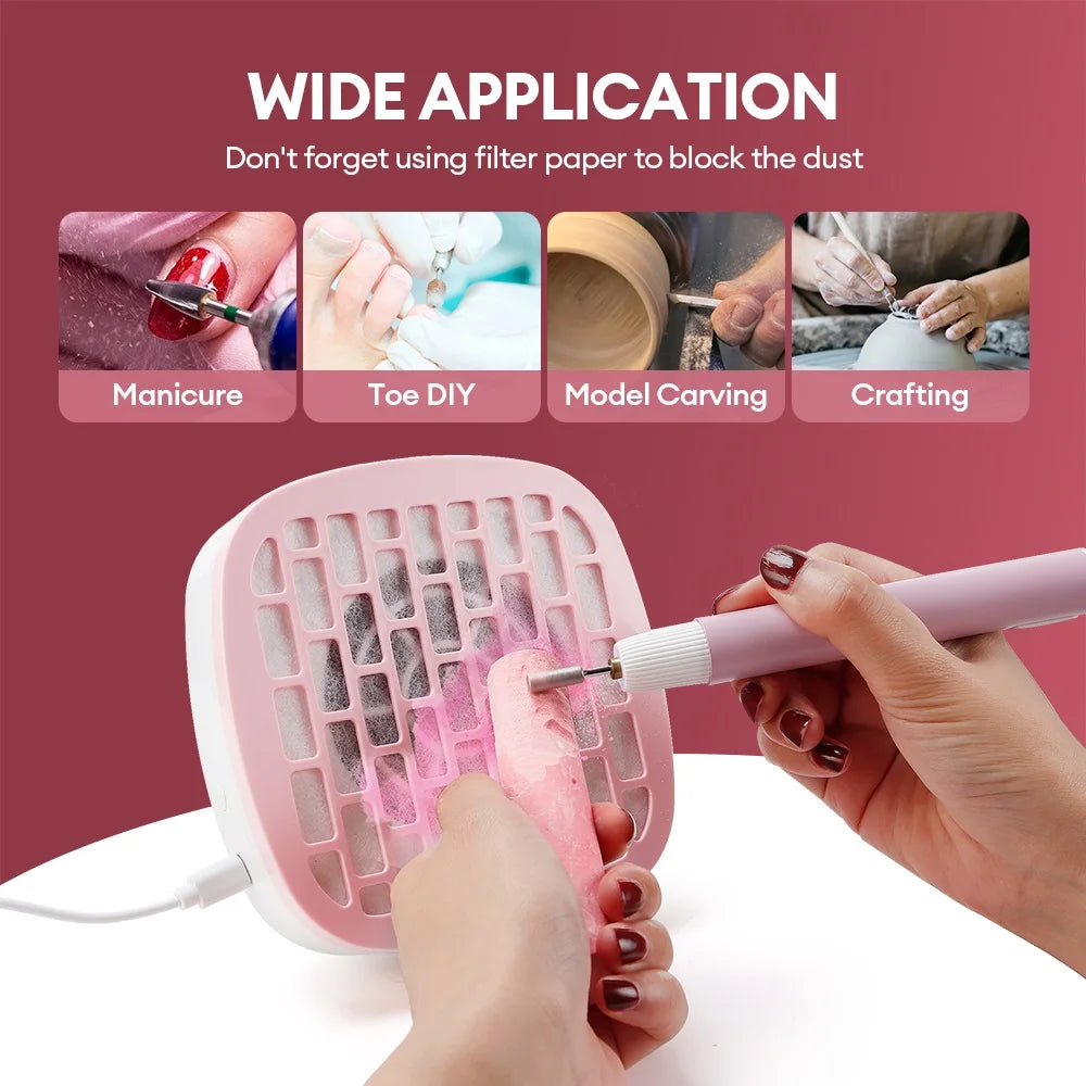 Portable Mini Nail Dust Collector USB Vacuum 3200RPM - 4
