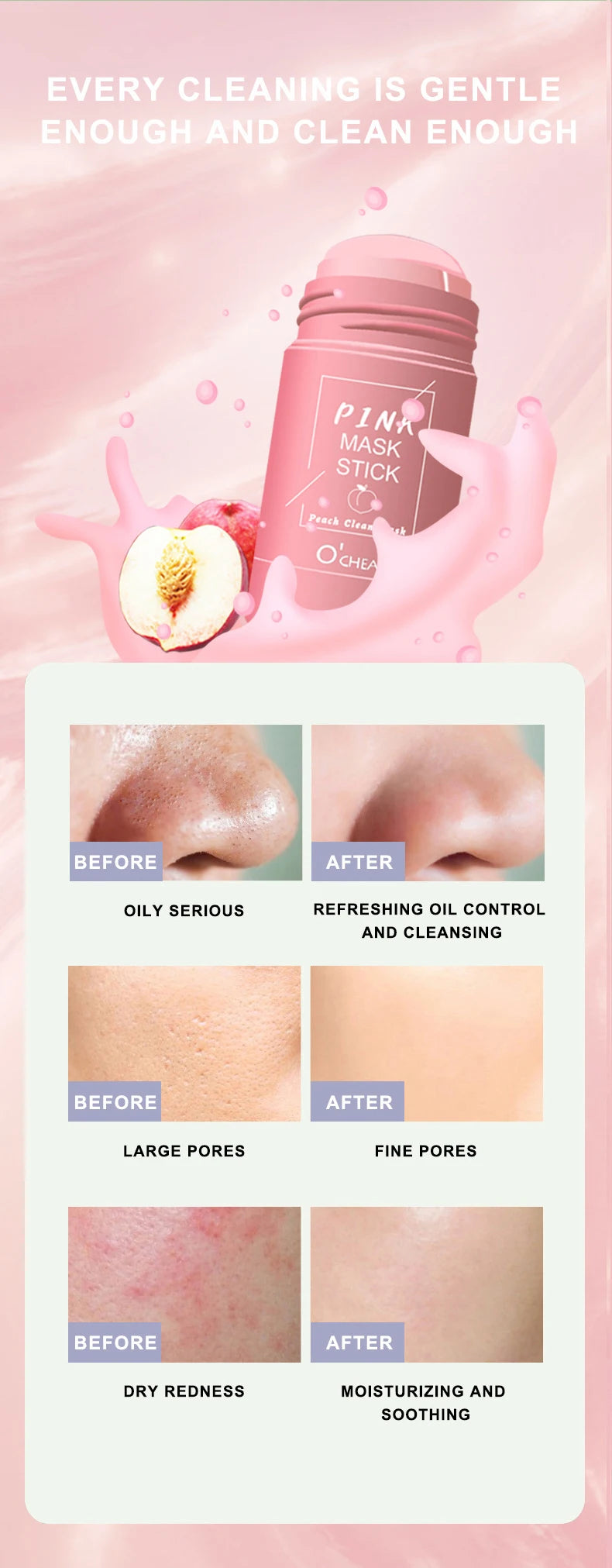 Solid Cleansing Face Mask Stick - Deep Pore Oil Control & Moisturizing - 12