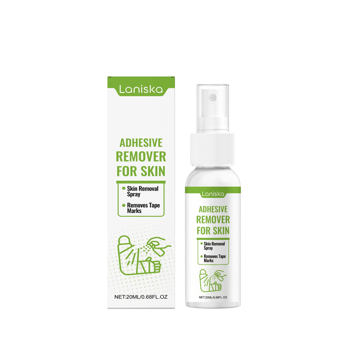 Gentle Adhesive Remover Spray for Skin - Painless Tape and Bandage Residue Cleaner