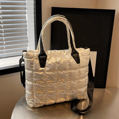 Luxury Quilted Puffy Tote Bag