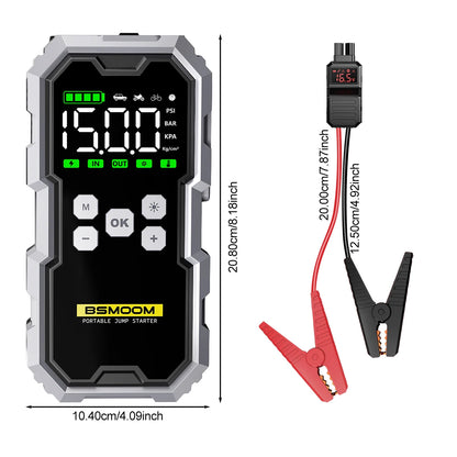 6000A Car Jump Starter with 150PSI Air Compressor & Power Bank