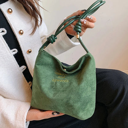 Luxury Retro Suede Shoulder Bag