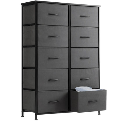 10-Drawer Fabric Dresser Storage Organizer with Sturdy Steel Frame