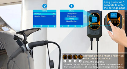 Electric Vehicle Wallbox Charger - Adjustable 7.6kW-22kW EV Charging Station