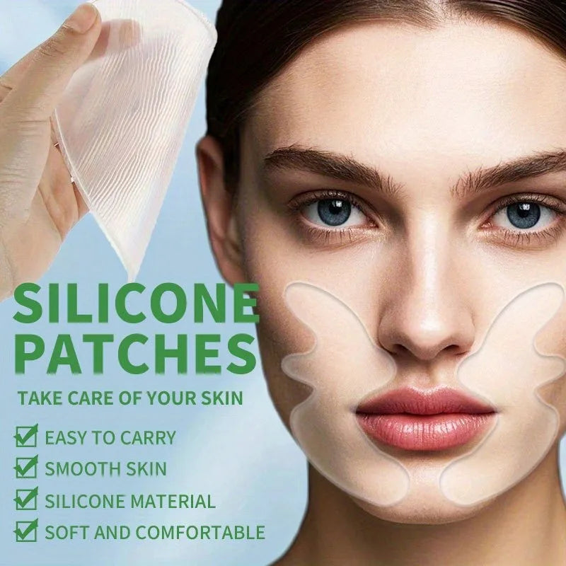 Reusable Silicone Facial Patches for Smile Lines & Anti-Wrinkle Skin Lifting